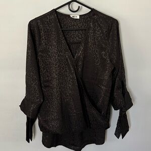Black Leopard Printed Top
